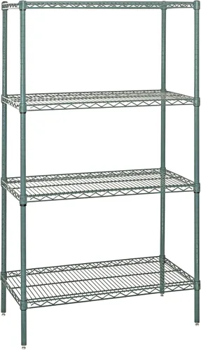 Miniatura 24 de Kit de inicio de 4 estantes de alambre negro 74 pulgadas