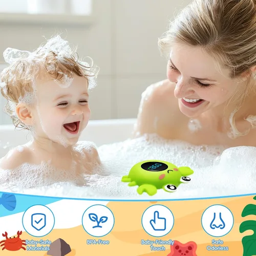 Miniatura 6 de b&h Termómetro de baño para bebé con pantalla LED, termómetro de temperatura de agua para recién nacidos, sensor de agua de seguridad para bebés