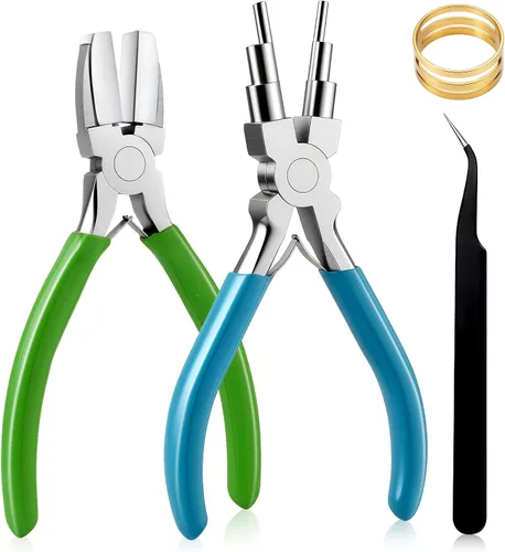 Miniatura 16 de URSKYTOUS Juego de 3 piezas de alicates para joyería, kit de herramientas para hacer joyería que incluye alicates de punta de aguja, alicates de Bm