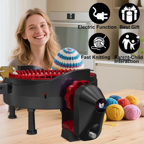 Miniatura 6 de Adaptador eléctrico para máquina de tejer Addi 46, adaptador automático para máquina de ganchillo, accesorios para máquina de tejer, negro