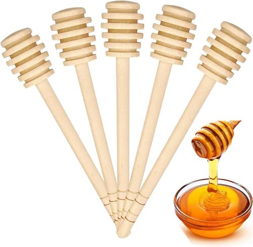 Palo de madera para miel recolector dispensador para rociar mermelada portátil para bodas y fiestas (15cm, 20)