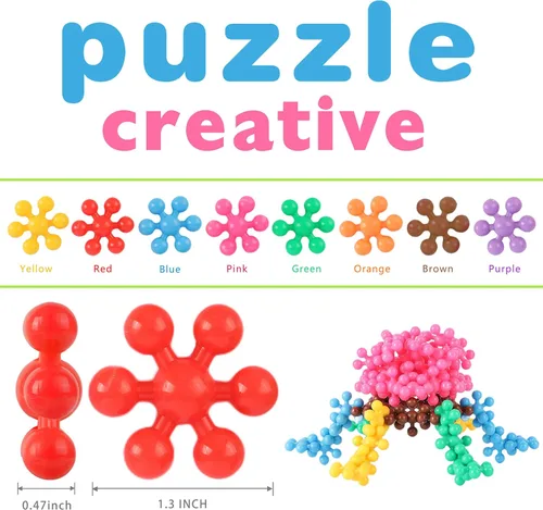 Miniatura 2 de TOMYOU 200 Piezas Bloques de Construcción Niños Juguetes STEM Conjuntos de Discos Educativos Entrelazados de Plástico Sólido para Niños y Niñas