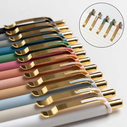 Miniatura 4 de Linbsunne Bolígrafos negros de punta media de 0.039 pulgadas con agarre súper suave para hombres y mujeres, bolígrafos retráctiles