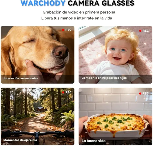 Miniatura 3 de Lentes inteligentes AI con cámara, lentes de cámara HD de 8 MP para hombres, mujeres, gafas de grabación AI con asistente de voz, audio de oído