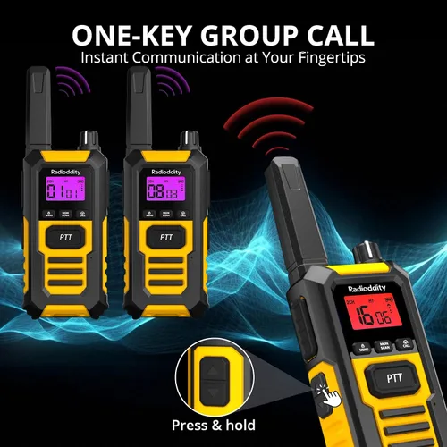 Miniatura 2 de Radioddity HD-1 IP67 Walkie Talkies Flotantes Resistentes al Agua de Servicio Pesado, Radio Bidireccional de Largo Alcance con Batería de 2400mAh