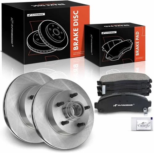 Miniatura 8 de A-Premium Juego de rotores de freno de disco ventilados delanteros de 10.28 pulgadas + pastillas de cerámica compatibles con modelos seleccionados