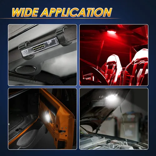 Miniatura 6 de Luz de cúpula UTV alimentada por baterías, montaje en barra enrollable, luz interior LED, luces de persecución, luces de mapa para UTV SXS Polaris