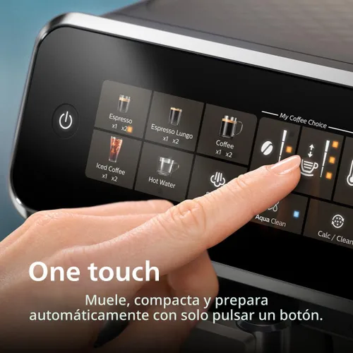 Miniatura 3 de Philips Máquina de café expreso totalmente automática serie 3300 con espumador de leche integrado y molinillo, 5 preajustes de café caliente y Negro