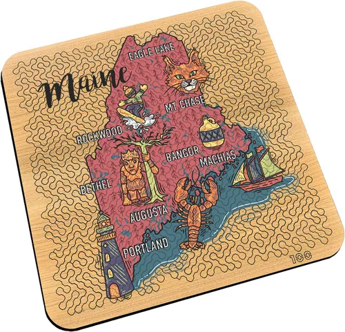 Miniatura 44 de Torched Mind Bending - Rompecabezas impreso en color con mapa del orgullo estatal (Texas) Rompecabezas duro para adultos 100 piezas Formas