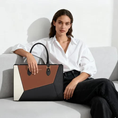 Miniatura 3 de RAINSMORE Bolsa de mano para laptop para mujer, 15.6 pulgadas, bolsas de trabajo grandes para mujeres, impermeables, para negocios, oficina