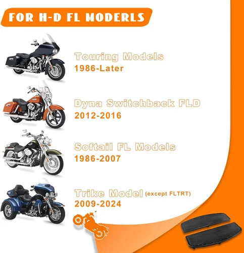 Miniatura 2 de Estribo delantero de goma para motocicleta con inserto para conductor/piloto, plataforma ancha para los pies, clavijas para los pies, pedales