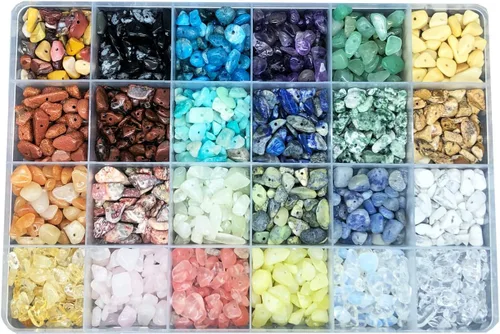 Miniatura 9 de Cuentas de piedras preciosas para hacer joyas DIY, cristales de energía curativa con pulido, cuentas irregulares trituradas con forma irregular