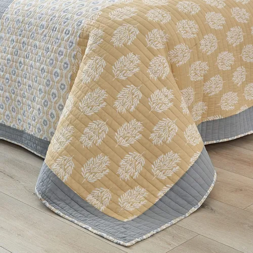 Miniatura 4 de PANGUSHAN Juego de edredón tamaño Queen, 100% algodón, juego de ropa de cama tamaño Queen, juego de edredón reversible floral de retazos