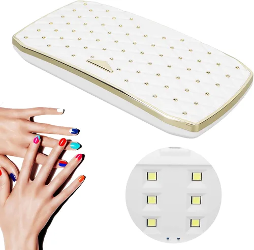 Miniatura 3 de Mini secador de uñas, lámpara LED de uñas de 36 W, plegable, portátil, 12 chips de luz de alta eficiencia, material ABS, blanco
