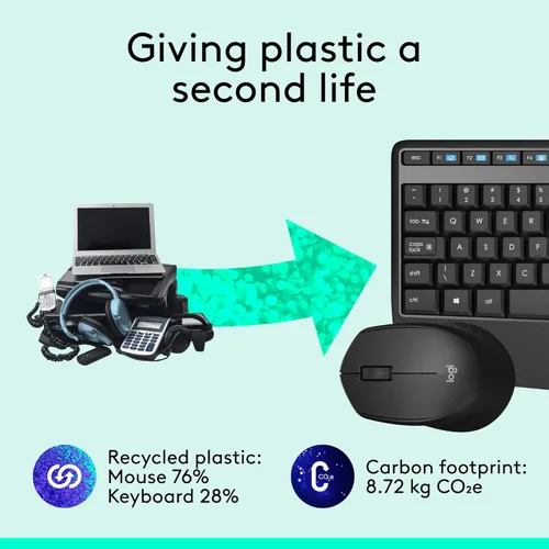 Miniatura 5 de Logitech Teclado inalámbrico K345 - Teclado de tamaño completo con reposamanos, receptor USB inalámbrico de 2,4 GHz - para PC, portátil