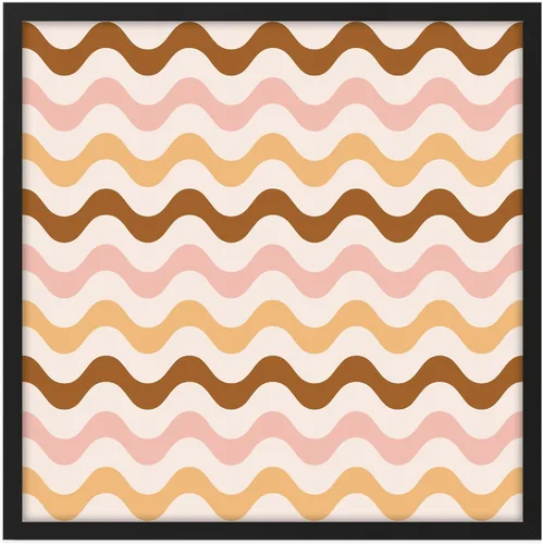 Ethan Taylor Abstract Wall Art Prints Unframed Square Posters 'Retro 70s Hippie Chevron Pattern III' Retro Home Décor for Living Room, Bedroom,