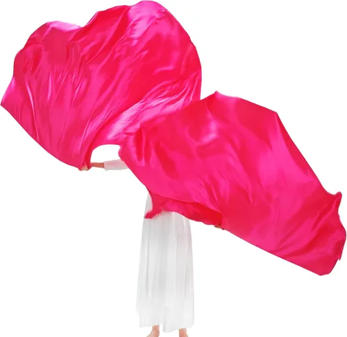 Miniatura 9 de Wuchieal 74" x 55" Banderas de adoración grandes de semicírculo suave, bandera de alabanza de semicírculo de satén con varillas escalables 1 pares