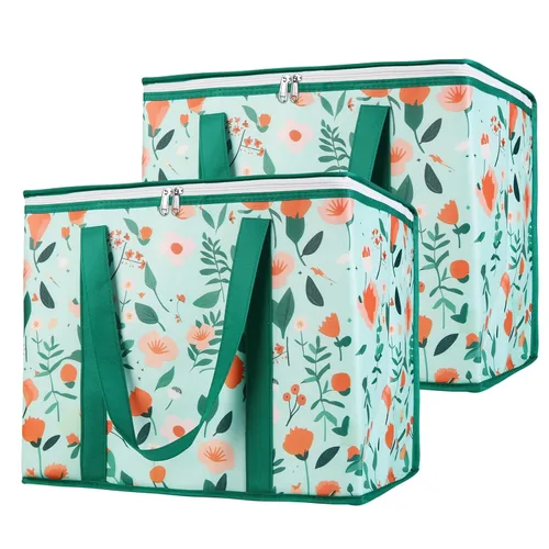 Miniatura 11 de Bodaon Paquete de 3 bolsas aisladas para entrega de alimentos para comidas calientes y frías, bolsas enfriadoras XXL, bolsa aislante para catering