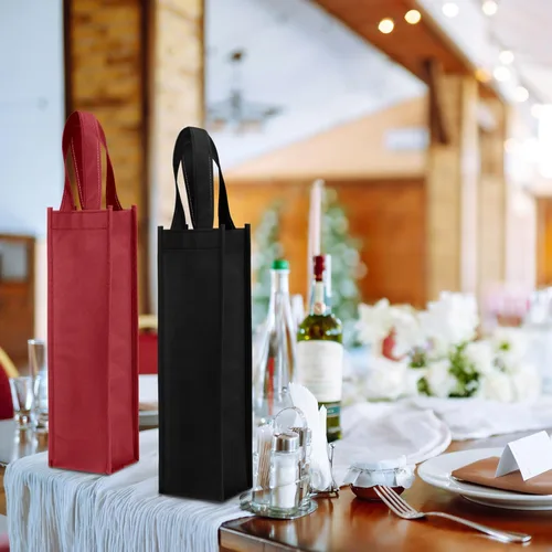Miniatura 3 de Abbylike 48 bolsas de regalo de vino coloridas a granel, bolsas de regalo de vino no tejidas, bolsas de regalo de vino reutilizables con asa