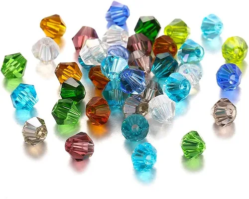 Miniatura 5 de 200 cuentas de cristal de transparencia austriaca, cuentas de vidrio bicona, cuentas espaciadoras sueltas para manualidades, pulseras, aretes