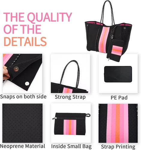 Miniatura 2 de IBEE Bolsa de neopreno para mujer, bolsa grande de neopreno, bolsa de playa plegable para piscina