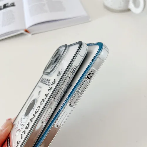 Miniatura 3 de Yonds Queen Funda transparente para iPhone 11, diseño de luna de astronauta espacial de astronauta de dibujos animados, elegante diseño de luna