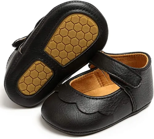 LAFEGEN Zapatos planos Mary Jane para bebés y niñas con Bownot, suela suave, suela suave, piel sintética, recién nacidos, para primeros pasos,