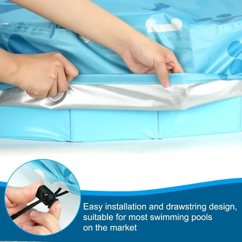 Miniatura 4 de Rypet Cubierta plegable redonda para piscina de mascotas de 71 pulgadas, fundas de piscina para niños, a prueba de fugas, lavables, accesorios