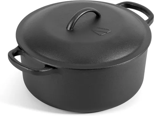 Miniatura 7 de Northriver Casting Olla de Horno Holandés de Hierro Fundido con Tapa, para Platos Pequeños, Guarniciones, Juego de Utensilios de Cocina de Camping