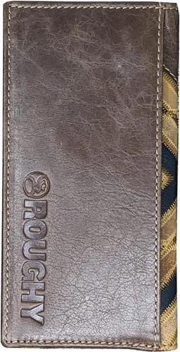Miniatura 3 de HOOEY Cartera Western Rodeo de cuero para hombre, Patchwork- RojoNegro, Western
