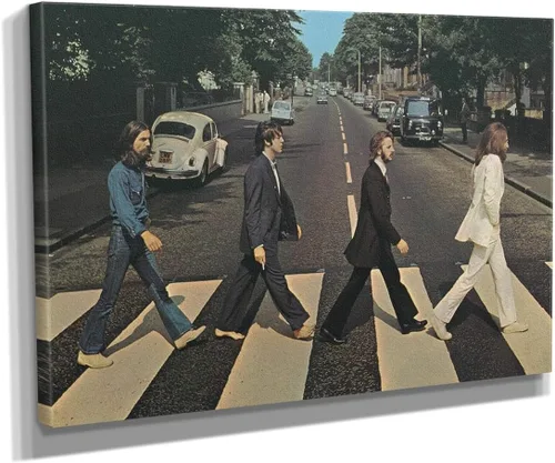 The Beatles Abbey Road - Lienzo decorativo para pared, decoración del hogar (18 pulgadas de largo x 12 pulgadas de ancho)