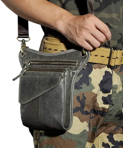 Miniatura 5 de Riñonera de cuero para hombres y mujeres, bolsa de protección multiusos, para motocicleta, deportes al aire libre, ciclismo, equitación, senderismo