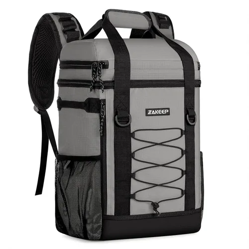 Miniatura 10 de ZAKEEP Mochila enfriadora, 36 latas, multifuncional, a prueba de fugas, con asa superior acolchada, bolsillo de malla para acampar y barbacoa Negro