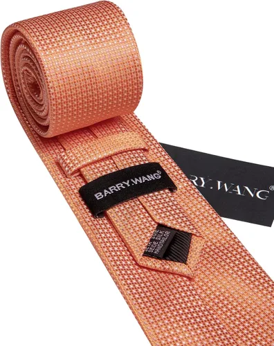 Miniatura 18 de Barry.Wang Corbatas de seda para hombre, diseño de lunares, gemelos cuadrados de bolsillo, gemelos para negocios, boda