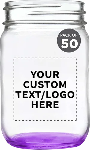 Miniatura 30 de DISCOUNT PROMOS Tarros de vidrio decorativos personalizados de 12 onzas, juego de 50 unidades, tarros de vidrio para avena durante la noche, dulces