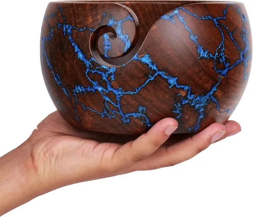 Miniatura 7 de Cuenco Personalizado de Madera de Palisandro para Almacenar Hilo, Soporte y Dispensador de Cuenco para Hilo Sin Enredos, Perfecto Cuenco Grande