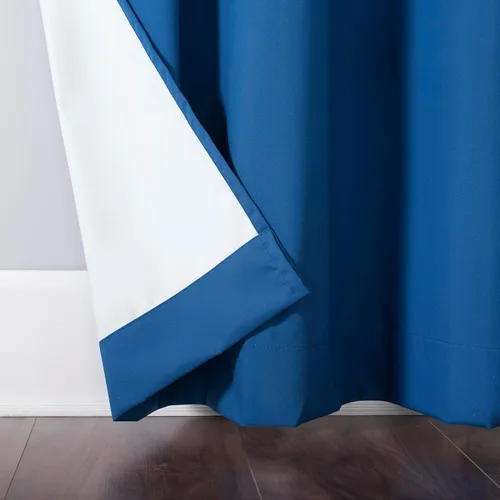 Miniatura 5 de Sun Zero Halton Bright Vibes Panel de Cortina Opaca Total con Ojales, 40" x 63", Azul Clásico
