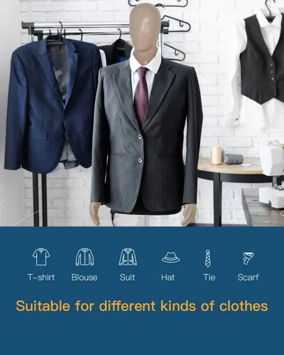 Miniatura 5 de Maniquí femenino/masculino de 39-56/42-59 pulgadas de altura ajustable, forma de vestido de maniquí de costura, modelo de soporte, cabeza