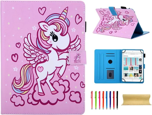 Miniatura 41 de Funda universal para tablet de 7 pulgadas, piel sintética [ranuras para tarjetas], cubierta magnética, para Samsung Galaxy Tab E/Tab A 7.0, Fire 7