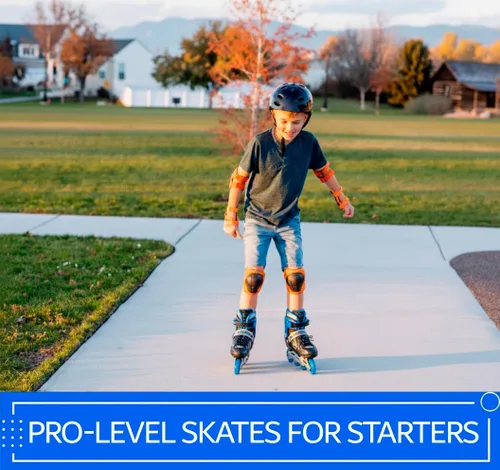 Miniatura 7 de Xino Sports Patines en línea para niños y niñas – Patines ajustables con ruedas iluminadas LED – Patines juveniles para interiores y exteriores Azul