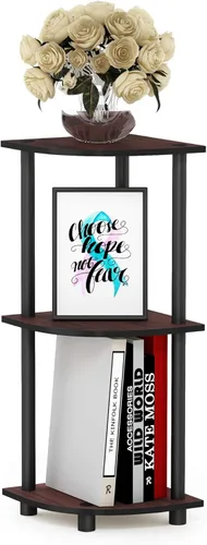 Miniatura 27 de Furinno TURN-N-TUBE - Estantería esquinera de 4 niveles, estantería de esquina para libros, estanterías de exhibición y almacenamiento con estantes