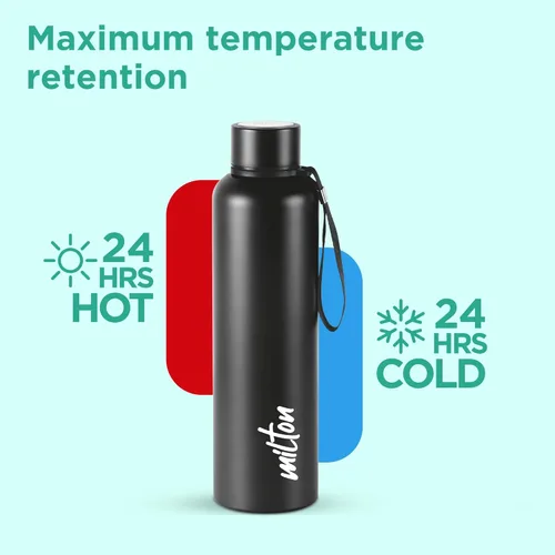 Miniatura 4 de Milton Aura 1000 Thermosteel Water Bottle, 24 Hr Hot and Cold I Leak Proof Lid, ISI Certified I Vacuum Insulated I for Office, Gym, School I