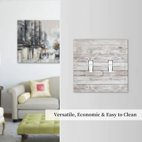 Miniatura 99 de Placa Decorativa de Pared de Granja Rústica con Cuerno de Madera para Puerta de Granero 1 Banda Duplex Cubiertas de Toma Eléctrica Soltera