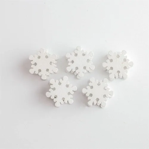 Miniatura 3 de 50 cuentas de madera de copo de nieve, cuentas de madera de copos de nieve, cuentas espaciadoras redondas rústicas naturales para granja, cuentas