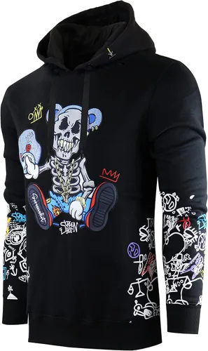 Miniatura 116 de SCREENSHOT Sudadera urbana de forro polar para hombre, diseño de dibujos animados de animación, parche bordado de gel