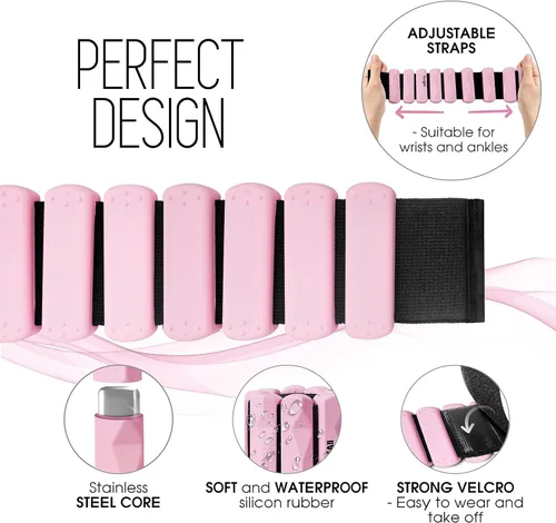 Miniatura 2 de Yes4All Pesas ajustables para muñeca y tobillo, par de 3.5/5 libras, pesas para piernas para mujeres y hombres, bandas de brazo pesadas con sacos
