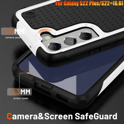 Miniatura 4 de Funda resistente para Samsung Galaxy S22 Plus/S22+ de 6.6 pulgadas, 4 esquinas con bolsas de aire [protección contra caídas de 12 pies], agarre