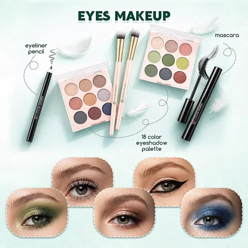 Miniatura 3 de Color Nymph Kit de maquillaje todo en uno para adolescentes principiantes, juego de regalo de maquillaje con sombra de ojos, rubor, lápiz labial
