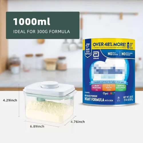 Miniatura 5 de Contenedor de Fórmula para Bebés - Contenedor de Viaje de Fórmula de 1000ml, Dispensador de Fórmula Hermético Para Llevar, 11OZ, 0.66LB, 300g, 11 oz