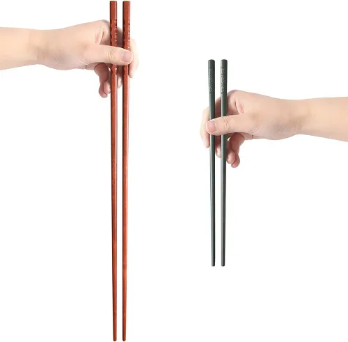 Miniatura 2 de AYFIDISHS Palillos de cocina de madera, palillos de cocina extra largos de 12.9 pulgadas para fideos, salsas, olla caliente, 2 pares